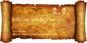 Kéry Valéria névjegykártya